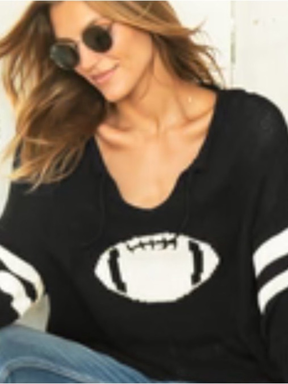 Wooden Ships/Women’s Black & White Knit 🏈Pullover Sweater/NWT! Luxury Sweater!
